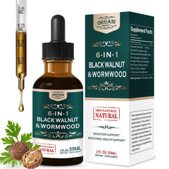 ORGANIHERBENCE Black Walnut and Wormwood digestive drops bottle and package