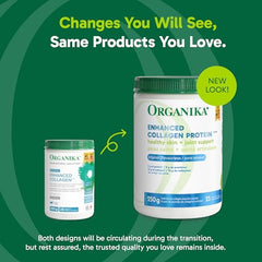Packaging and label of ORGANIKA Collagen Enhanced 250 g