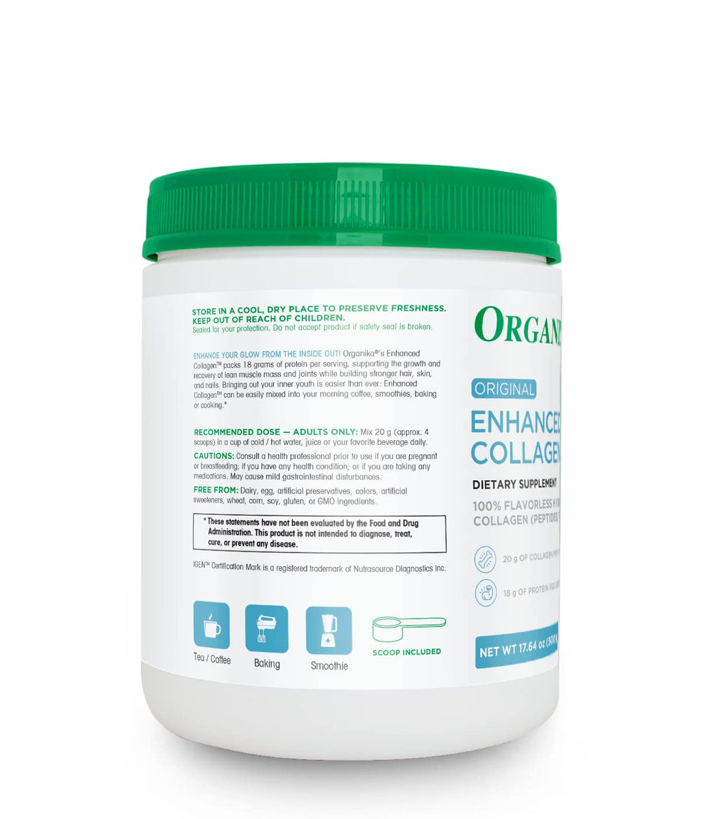 Unflavored collagen powder with scoop and label