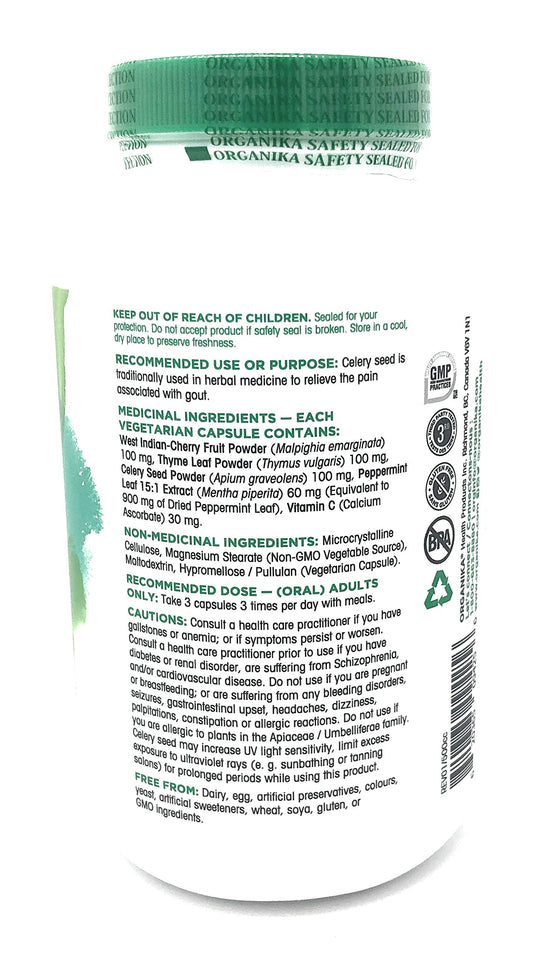 Organika Goutrin 270 Vegetarian Capsules bottle - image 2