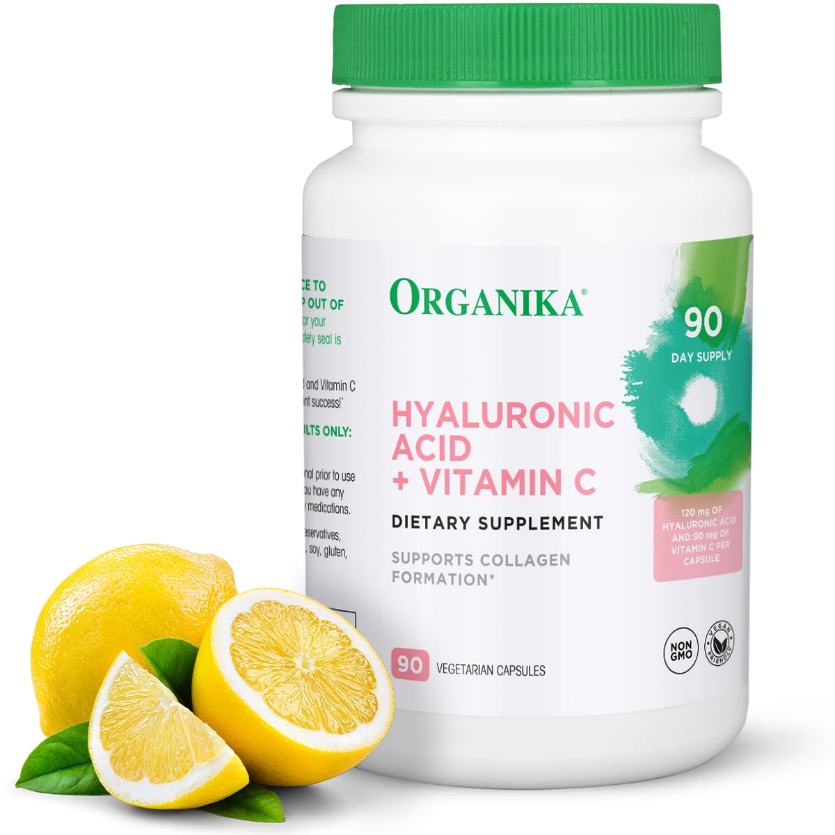 Organika Hyaluronic Acid with Vitamin C bottle – 90 vegetable capsules