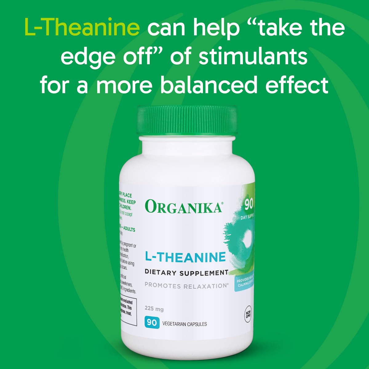 Quality testing badge and safety certifications for Organika L-Theanine
