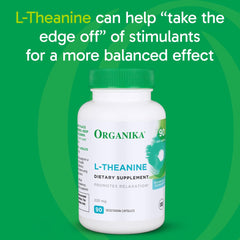Quality testing badge and safety certifications for Organika L-Theanine