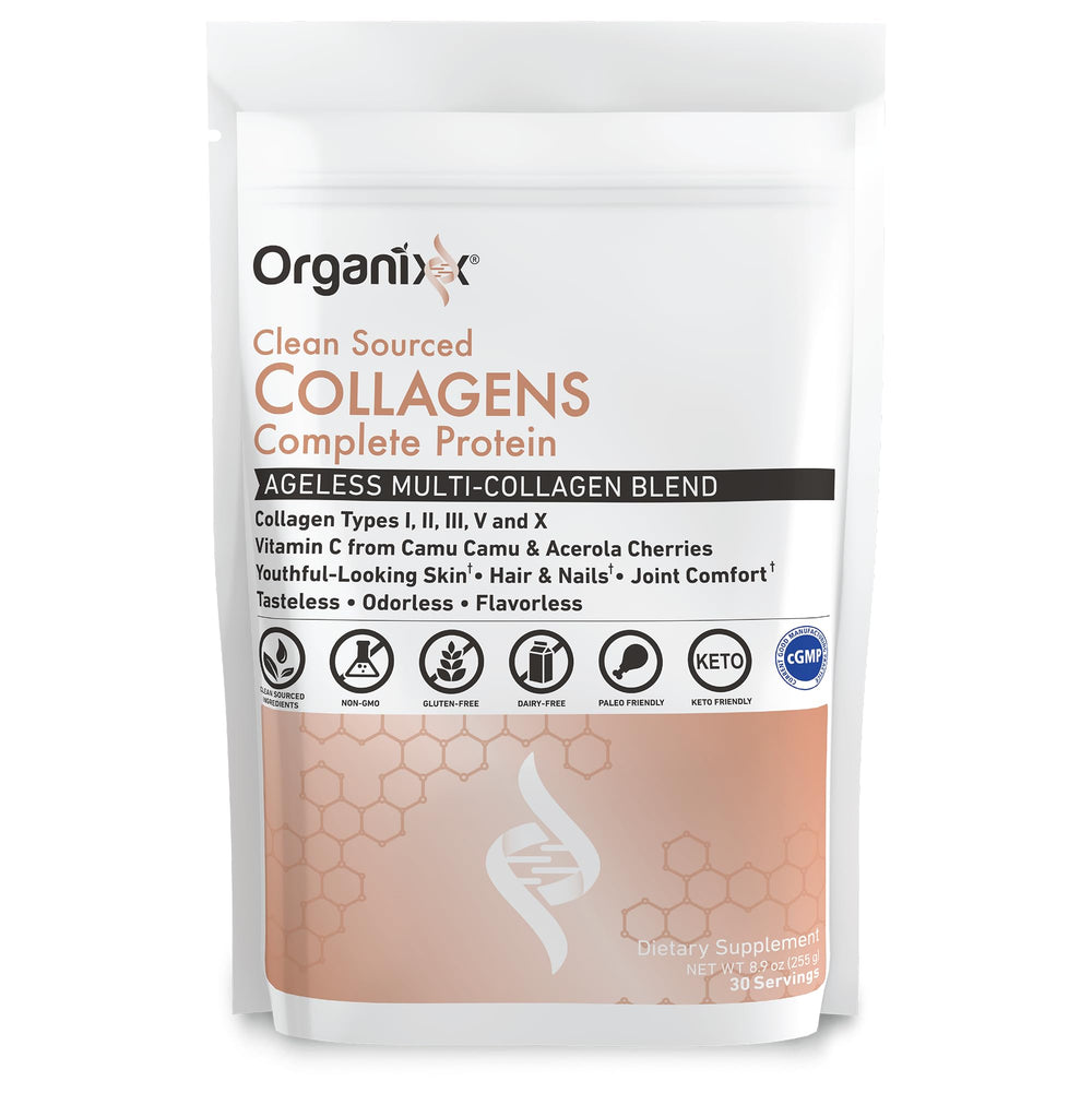 Organixx Collagen Peptides scoop ready for easy mixing into beverages