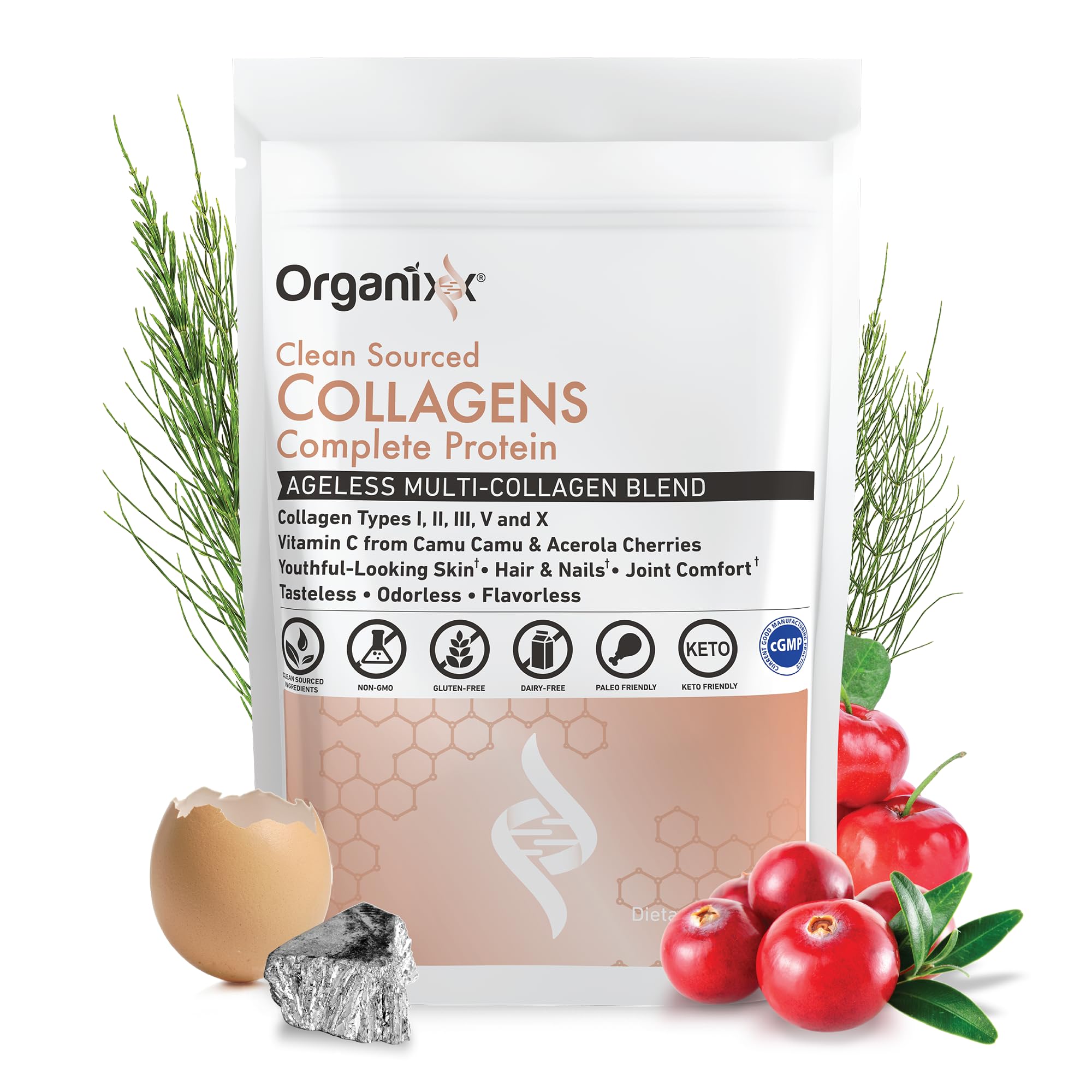 Organixx Collagen Peptides bottle and packaging