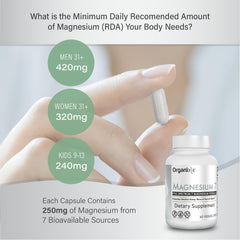 Organixx Magnesium 7 bottle on nightstand for restful sleep support.