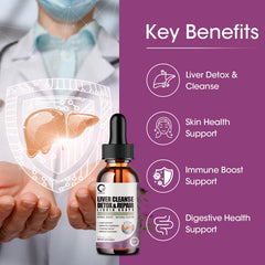 Back view of ORGEUOS 2 pack liver cleanse detox drops label