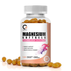 Bottle of ORGEUOS Magnesium Glycinate 500mg capsules, 120 count