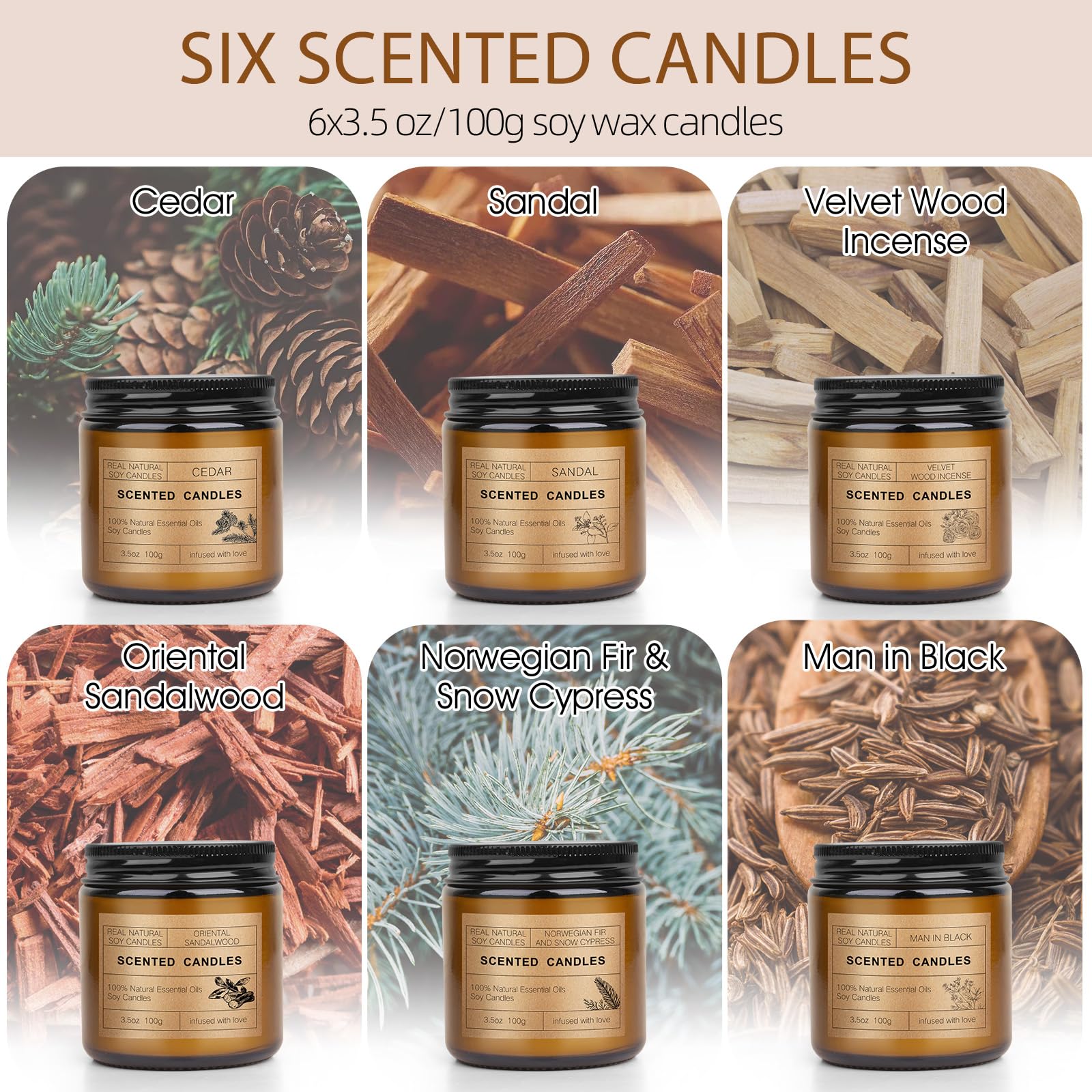 Oriental sandalwood scented candle