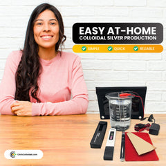 Compact, portable colloidal silver generator on a countertop