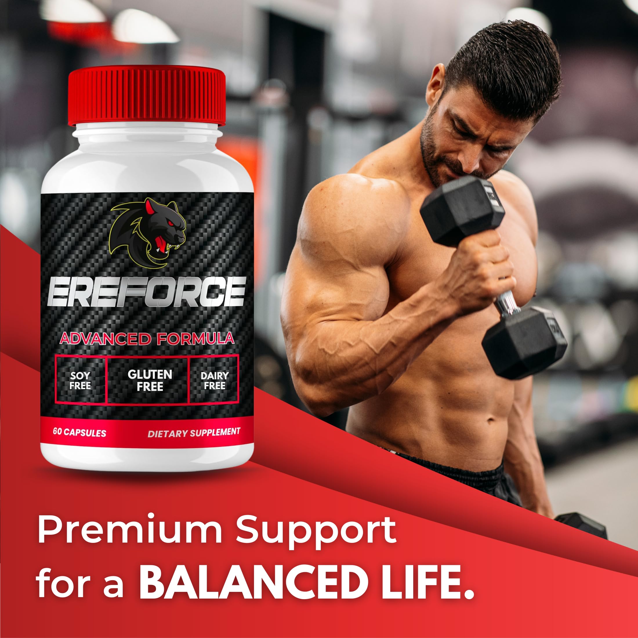 Original Ereforce packaging label featuring Premium Advanced Formula
