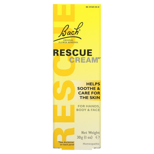 Rescue Cream jar close-up with label – Bach Homeopathic