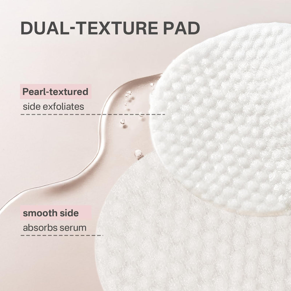 Originbuty dermatologist-tested badge on pad indicating safe, gentle exfoliation