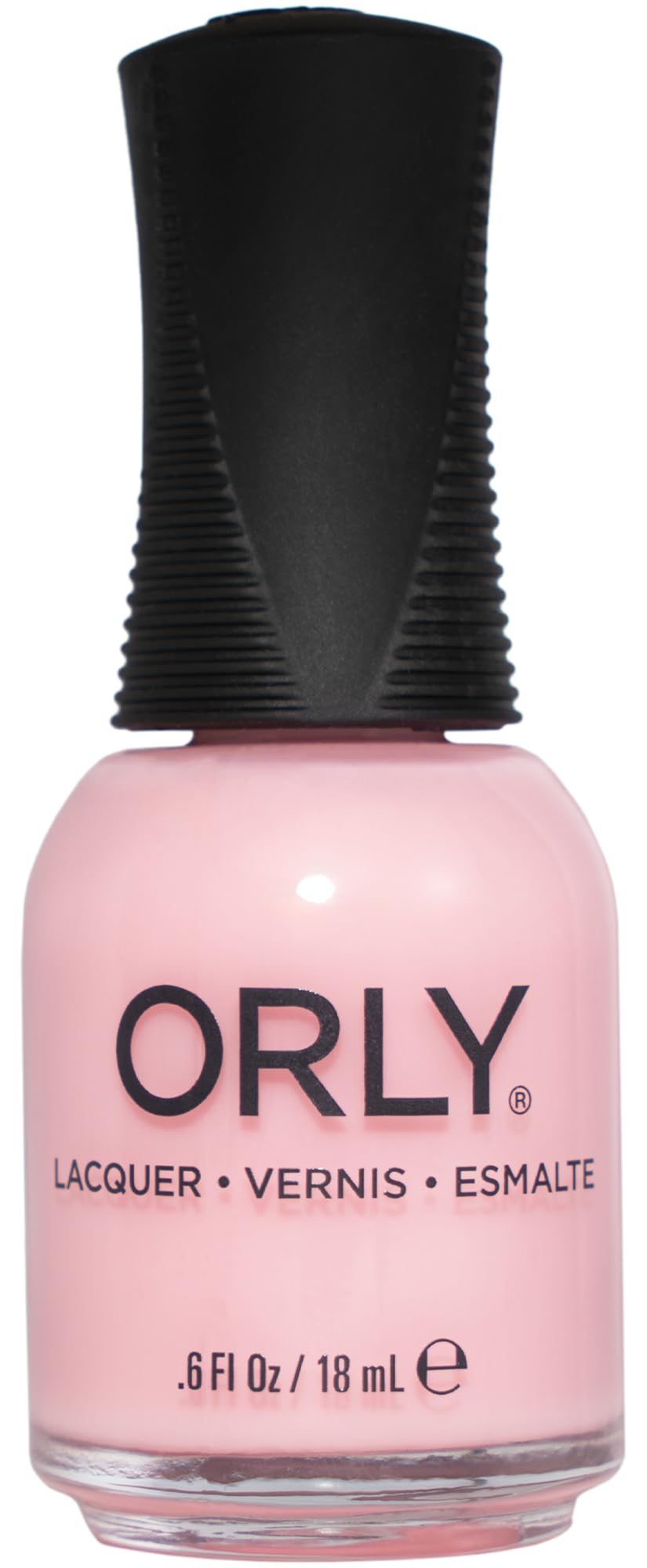 ORLY application shot emphasizes quick-dry, chip-resistant formula in bright pink tones.