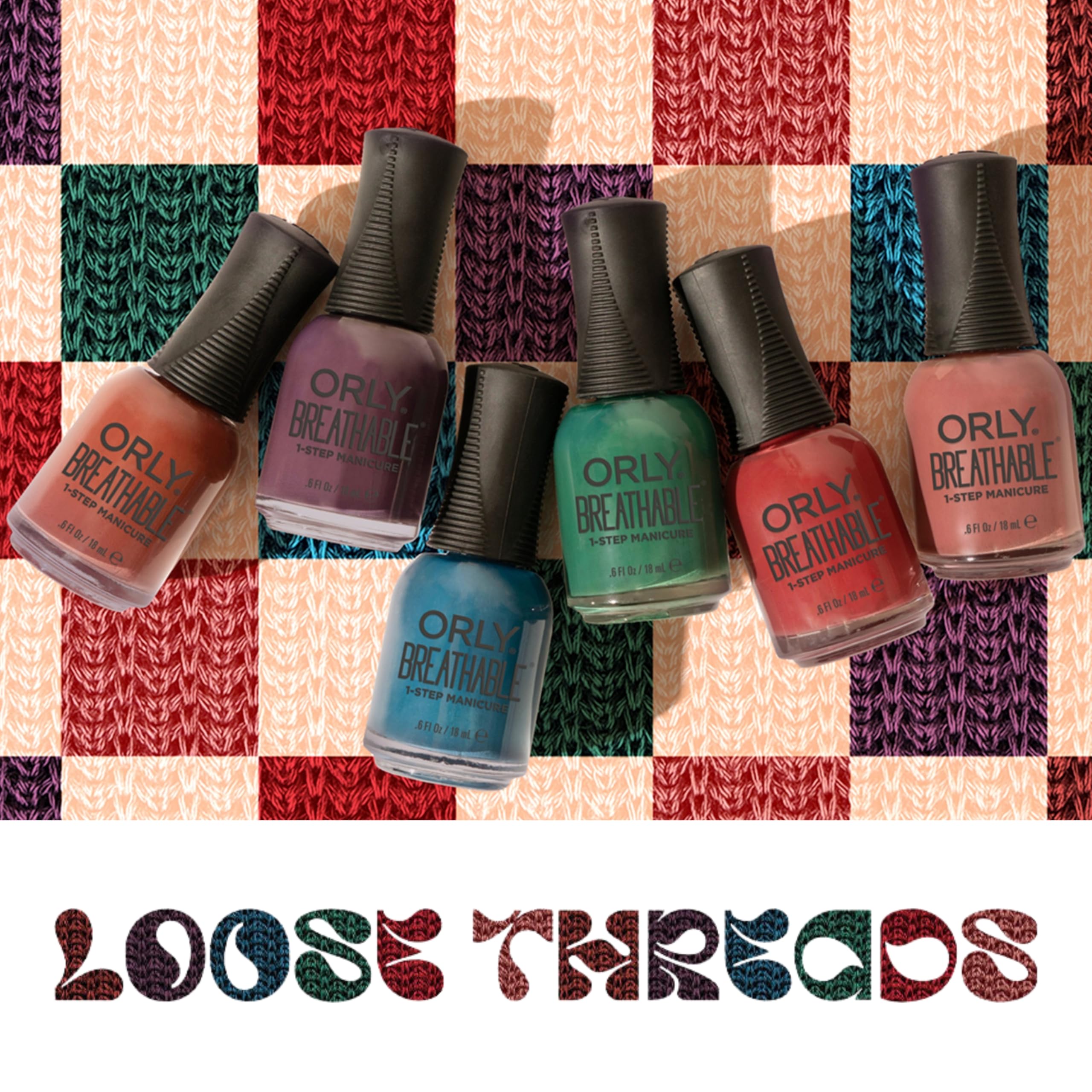 Orly Breathable Loose Threads Dusty shade palette highlights six textures for layered fall looks.