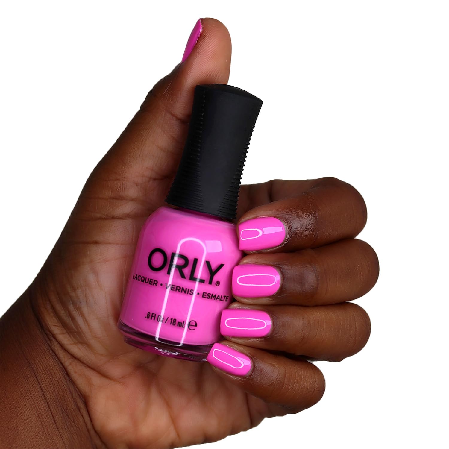 Orly Itll Always Be Pink bottle close-up shows bold pink shade.
