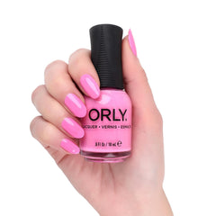 Orly semi-sheer pink nail swatch demonstrates buildable color.