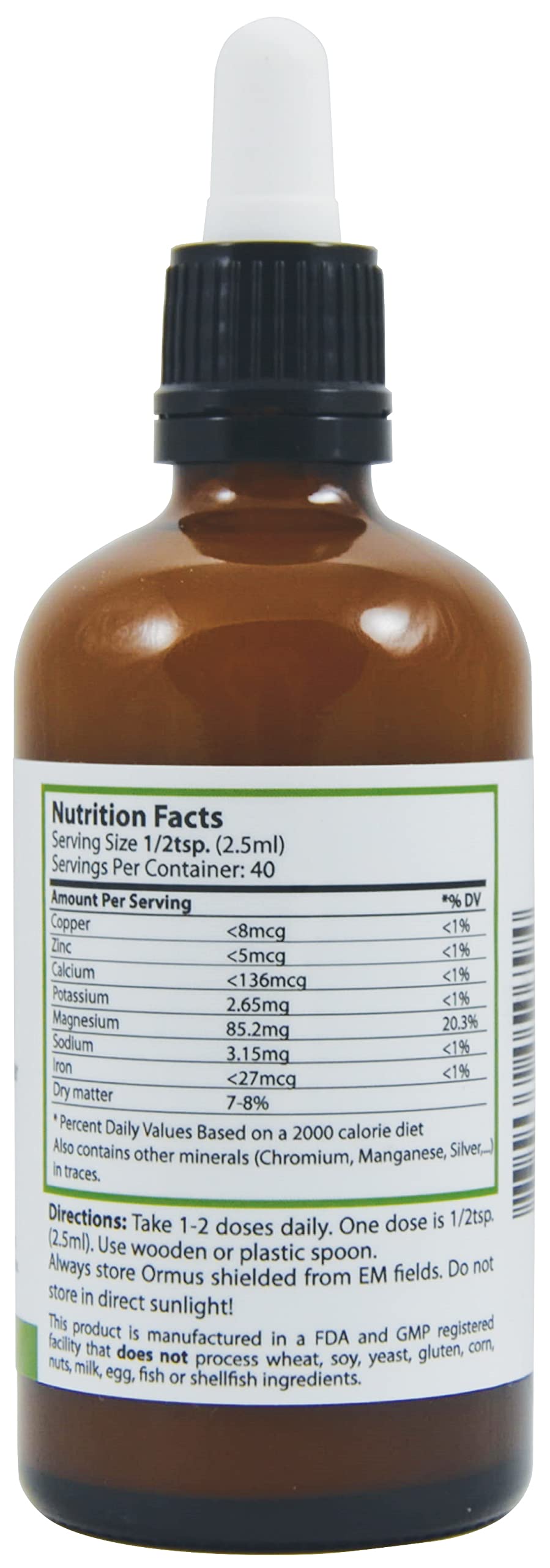 Pharma-grade distilled water used for Ormus