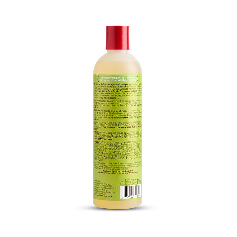 ORS Olive Oil Shampoo supports amino-acid/keratin-treated hair with gentle hydration.
