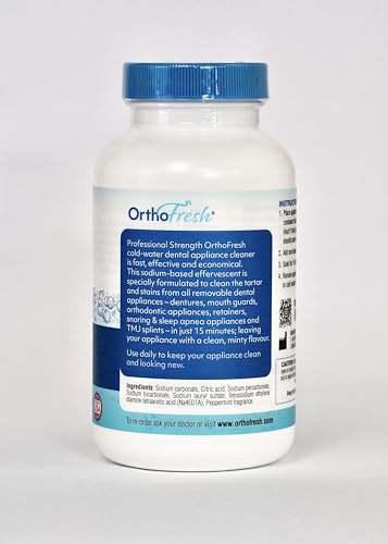 Dissolving OrthoFresh effervescent powder in cold water