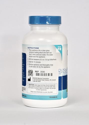 Clean dentures and retainers using OrthoFresh cleaner