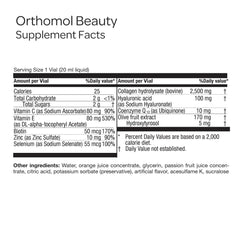 Orthomol Beauty ingredients highlight featuring collagen and Coenzyme Q10