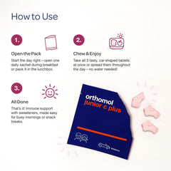 Orthomol Immun Junior C Plus nutrition facts panel