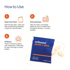 Iodine and trace elements on Orthomol Immun Junior C Plus label