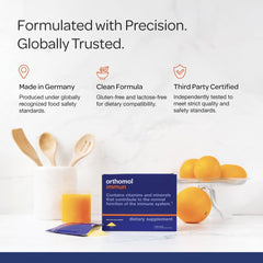 Orthomol Immun ready to mix solution in glass with clear mix