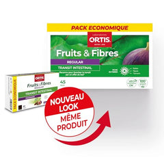 Ortis Fruits & Fibres Regular 45 Squares to Chew packaging logo