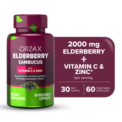 Front packaging of ORZAX Elderberry Capsules
