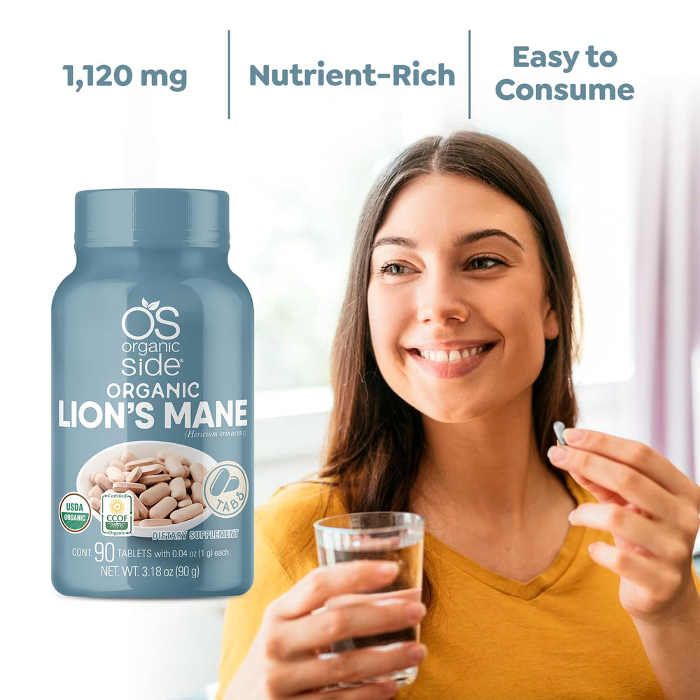 Lion's Mane tablets ingredients close-up