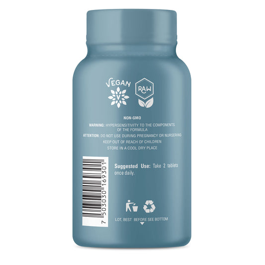 OS Organic Side Lions Mane Tablets – side bottle view