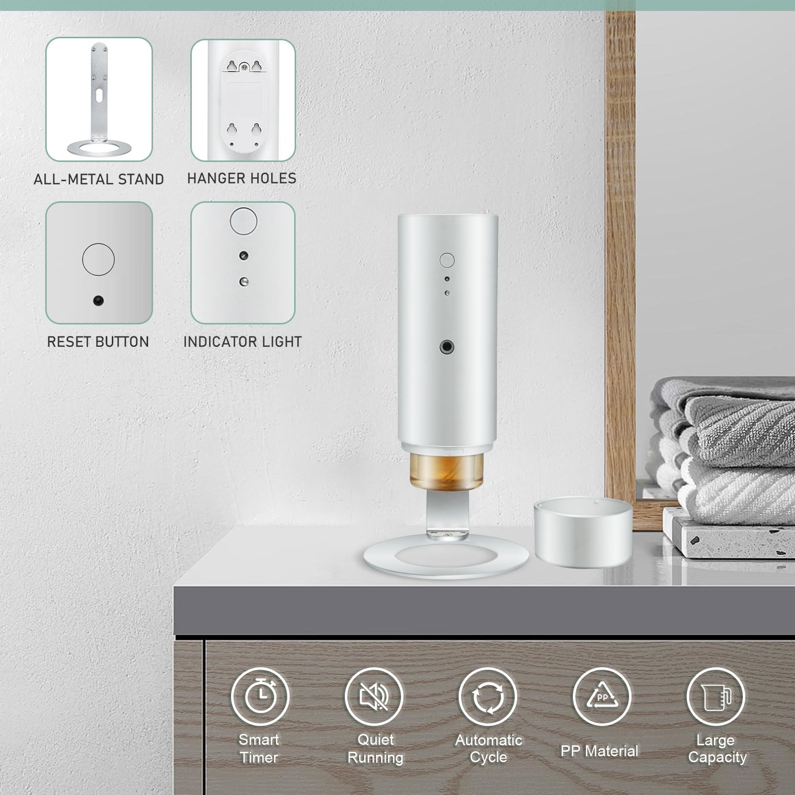 OscentPro diffuser covers up to 1,000 square feet for larger spaces.