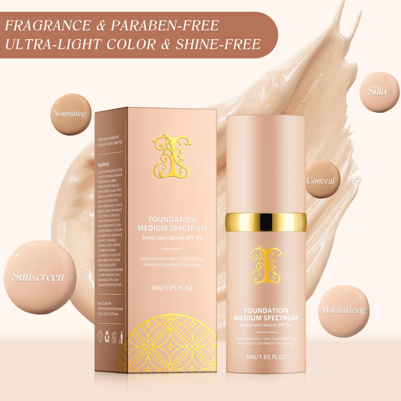 O.SECERT Color Changing Foundation bottle and pump for convenient everyday use.