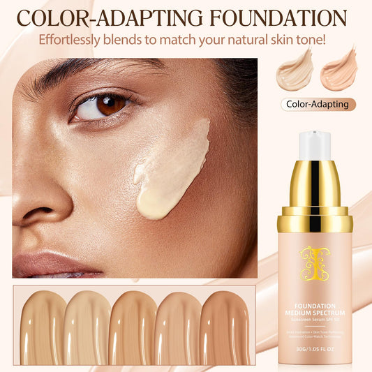 O.SECERT Color Changing Foundation shade adjustment close-up highlighting seamless match.