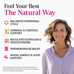Ingredients include Ashwagandha, Shatavari, Rhodiola and Moringa