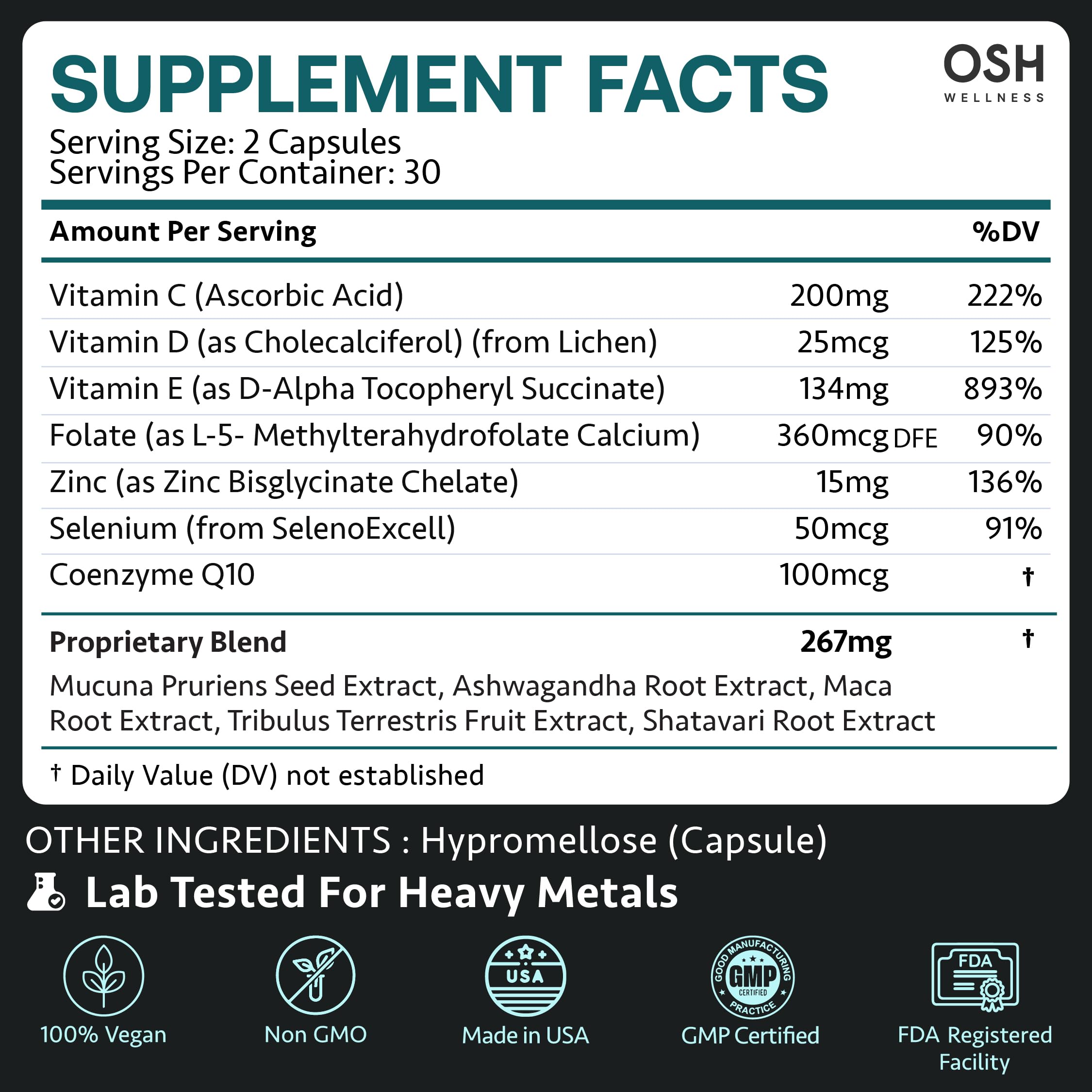 Product packaging highlighting US-made, cGMP facility