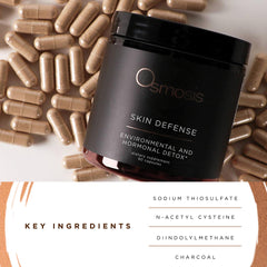 Close-up of Osmosis Skin Defense 60 count bottle