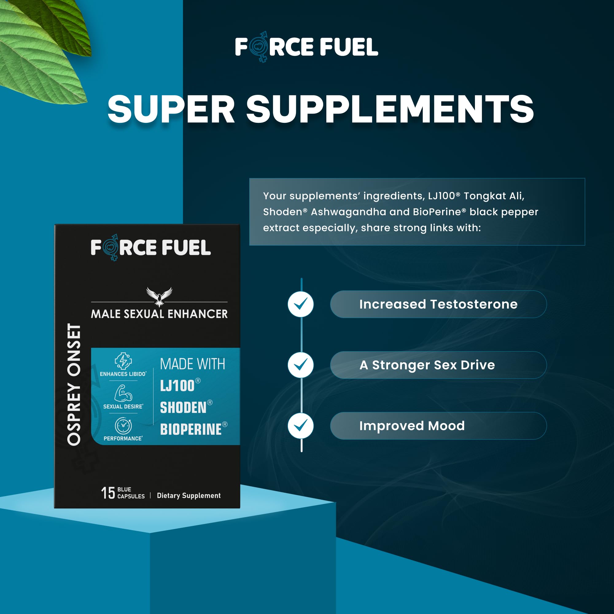Supplement facts panel on Osprey Onset packaging