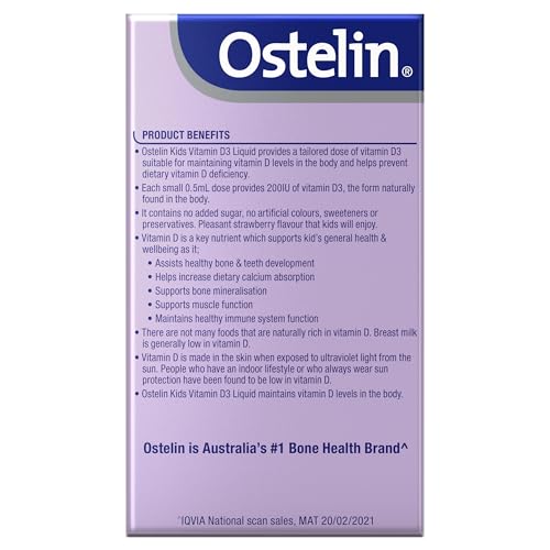 Measuring dispenser showing 0.5mL dose for Ostelin Vitamin D Liquid