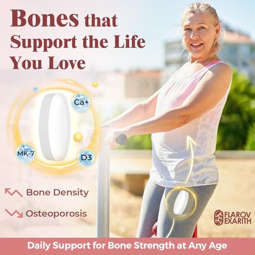 Bone health concept with calcium, MK-7 and vitamin D3