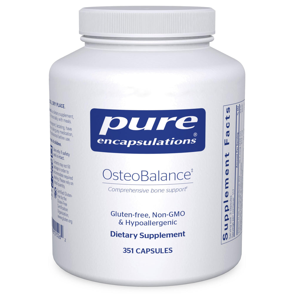 OsteoBalance bottle with label showing 351 capsules