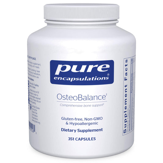 OsteoBalance bottle with label showing 351 capsules