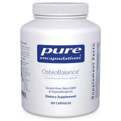 OsteoBalance bottle with label showing 351 capsules