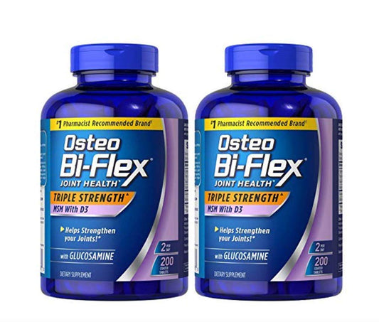 Osteo Biflex Triple Strength MSM Vitamin D3 200 tabs (2-pack) bottle
