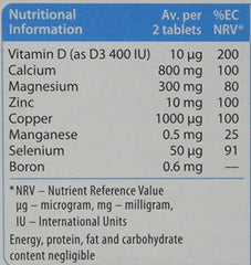 Back of Osteocare 90 Tablets bottle with dosage information