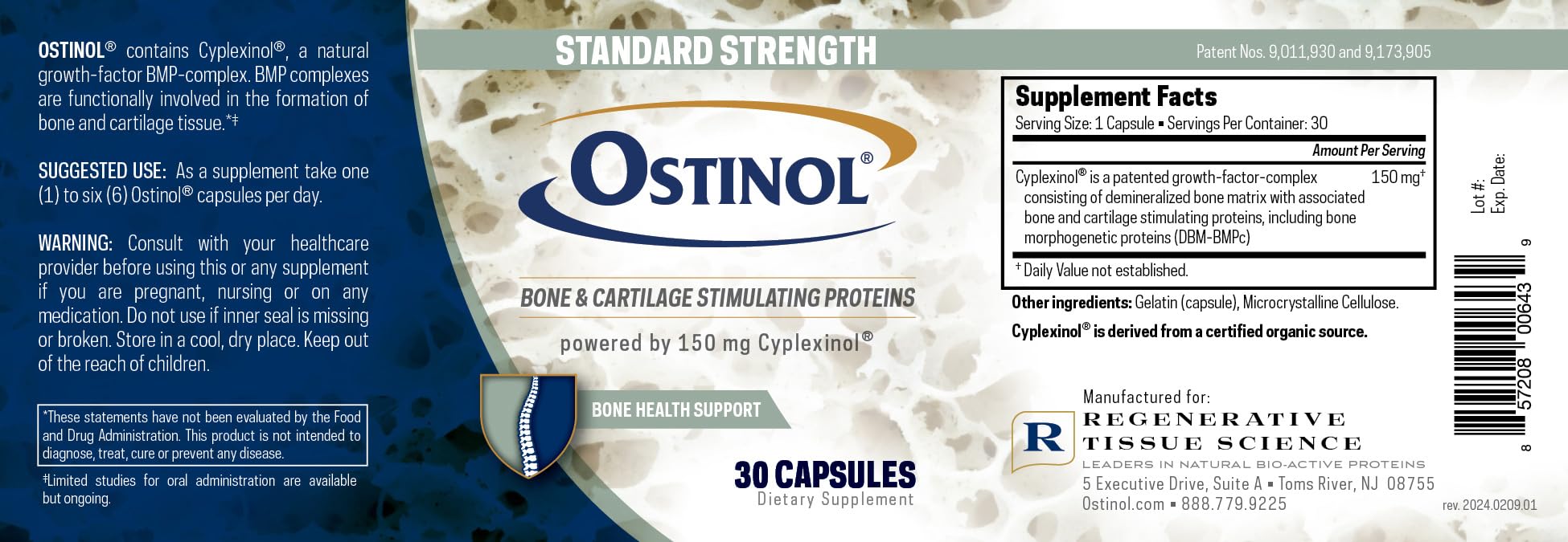 Made in USA Ostinol packaging label