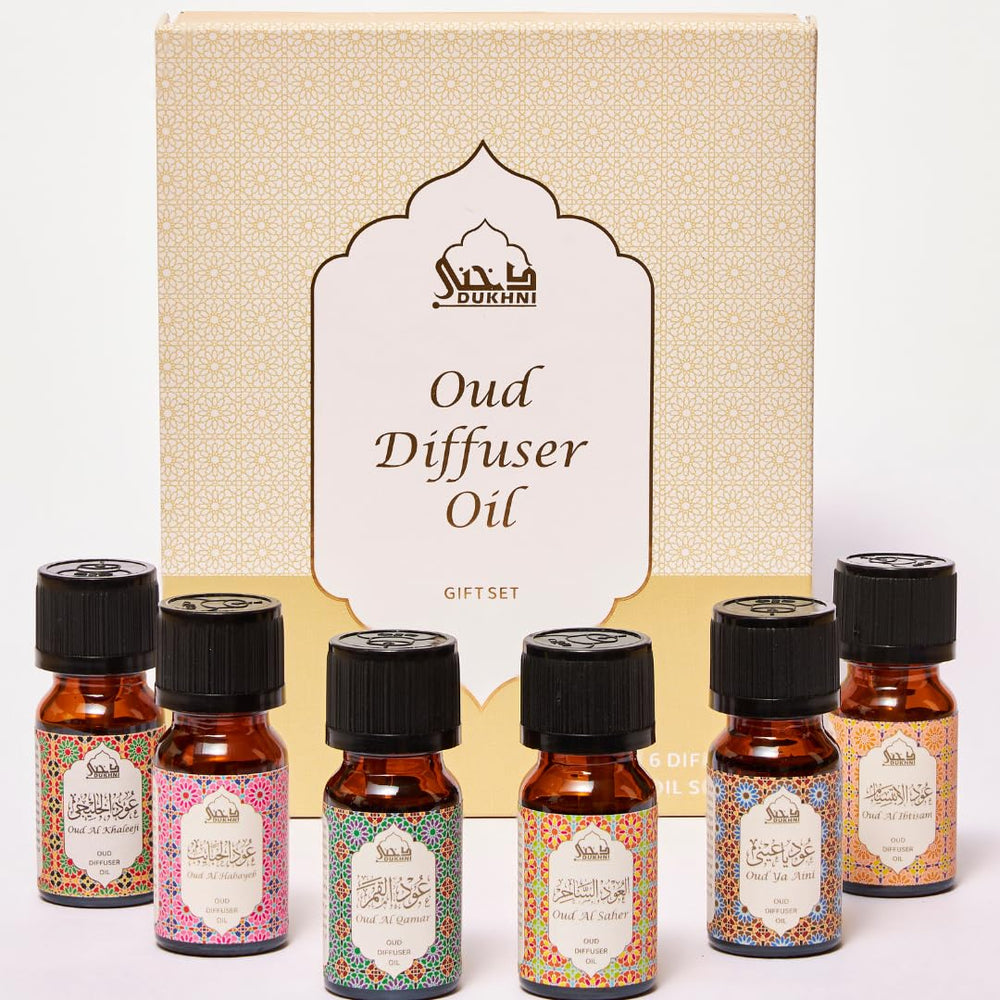 Oud diffuser oil bottle with 6 x 10ml display