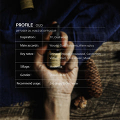 Oud Diffuser Oil packaging and label